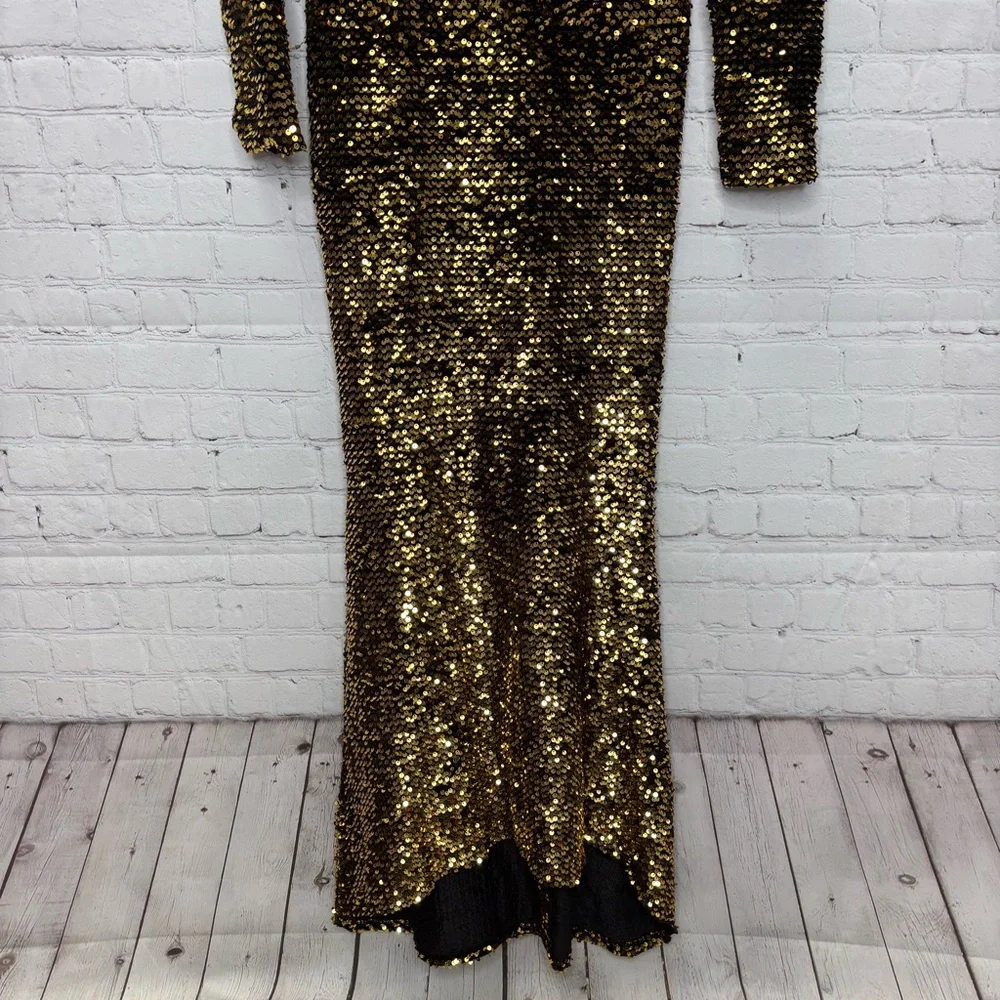Beulah Gold Sequin Maxi Dress - Picture 2 of 11